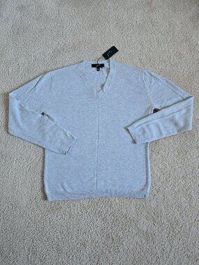 GNW Gray/ Blue Cashmere wool blend V-neck sweater